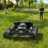 Robot tondeuse intelligent à commande à distance, certifié CE, nouvelle conception, largeur de coupe 1000 mm, conception sur chenilles, autopropulsé