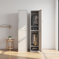 Armoire contemporaine en acier réglable avec serrure |   Armoire de rangement pour équipement sportif scolaire et de gymnastique, facile à assembler