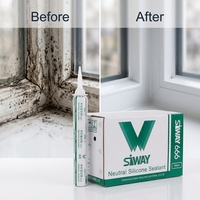 Muestras Gratis, Sellador de Silicona 100% de Uso General, Neutro, Resistente a la Intemperie, para Sellado de Puertas y Ventanas de Vidrio