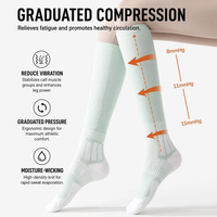 Chaussettes de compression graduée pour femme, en nylon, anti-humidité, professionnelles, hauteur genou, collection automne