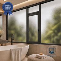 Ventanas Abatibles de Aluminio con Doble Acristalamiento para Exteriores, Diseño Moderno de Lujo para Baño, Privacidad, Y15
