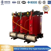 Transformateur sec 500 kVA 480 V 60 Hz à résine coulée, bobinage cuivre/aluminium, résistant au feu, pour distribution d'énergie