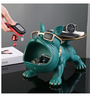 Décoration de rangement en résine en forme de bouledogue, style luxe léger, pour salon, meuble à chaussures, plateau d'entrée, décoration de déménagement, cadeau