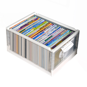 Modern Rectangle Moving Portable Clear Foldable Storage Box For Book Cloth snacks blocks toys collapsible Storage Box