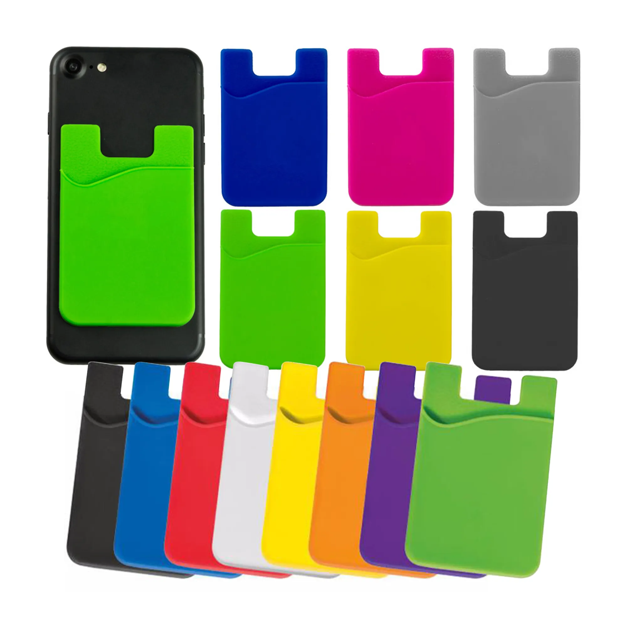 Prodotti promozionali portafogli per cellulare in Silicone portafogli per telefono in Silicone a due tasche portafoglio personalizzato per telefono