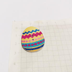 Türük Wintop toplu stok sıcak satış tatil tema 2 delik Oval paskalya yumurta şekli renkli ahşap dekoratif düğmeler için Diy zanaat - Product Image 2