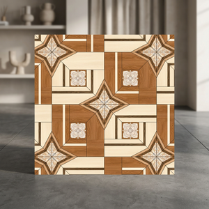 Carreaux de sol en céramique émaillée effet porcelaine, aspect mat, design décoratif intérieur, 16x16 pouces, finition métallique numérique - Product Image 3