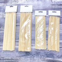 Brochettes de barbecue de qualité alimentaire 100 pièces, outils de cuisson pour viande et légumes, brochettes en bambou naturel de 25-30 cm avec carte de présentation