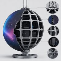 Écran sphérique LED créatif d'intérieur 360° en couleur, affichage numérique immersif à pas fin P1.667, écran boule numérique 1200 nits de luminosité