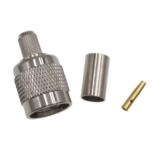 Hot Sale Nickel Plated RP Male/plug Crimp Connectors <b>Adapter</b> Female and Male Connectors for LMR240 Coax Cable Brass ROHS 1.5 - Product Image 2