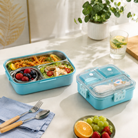 Aohea Boîte à lunch mignonne sans BPA, 3 compartiments, boîte à lunch en acier inoxydable 304 pour enfants