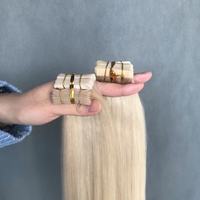 Extensions de cheveux humains chinois 100% naturels, couleur naturelle, 14-26 pouces, lisses, à bandes adhésives, sans nœuds ni perte, tissage durable