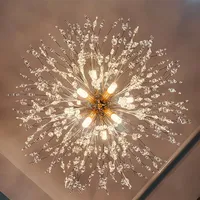 Lustre moderne en forme de boule scintillante pour la décoration intérieure, salon, café, lampe suspendue en cristal LED en forme de pissenlit
