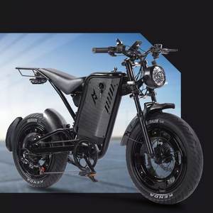 Samurai Elektrische Mountainbike Retro Off-Road Design Open-Stijl Brede Omvangrijke Zwarte Tweewieler Dikke Banden Lithium-Ion Batterij - Product Image 4