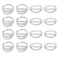 Cincin Hidung & Paku Hidung Baja Anti Karat 316 Seamless Hinge Twist Warna Emas dan Perak dengan Zirkon, Hadiah Pertunangan & Pernikahan