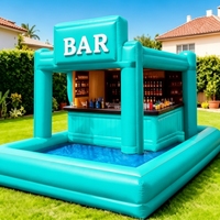 Tente de bar flottante gonflable en PVC pour enfants, protection UV, ignifuge, imperméable, écologique, souffleur inclus