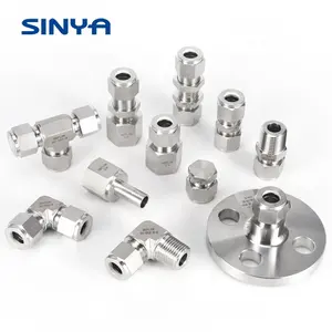 Rosca Fêmea Conector em linha reta de 1/2 Polegadas 1/8 "Tubo OD Compressão 3mm Adaptador NPT Em Aço Inoxidável Acessórios Para Tubos de Instrumentação