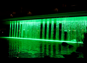 2025 dimensioni personalizzate per interni/esterni in acciaio inox digitale grafica moderna fontana <span class=keywords><strong>cascata</strong></span> tenda per il giardino di pietra - Product Image 4