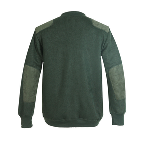 เสื้อคาร์ดิแกนถักแบบทหารสีเขียวมะกอก DFU108 รุ่นสต็อกและแบบสั่งทำพิเศษ พร้อมแผ่นเสริมความแข็งแรงบริเวณไหล่และข้อศอก - Product Image 5