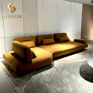 Juego de Muebles de Salón de Terciopelo Italiano, Sofás Modulares Seccionales en Forma de L, Sofás Curvos de Lujo para el Hogar SIDIOR-sofa - Product Image 1