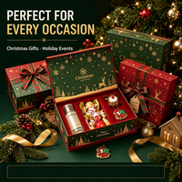 Boîte cadeau rigide personnalisable avec motif de Noël, extérieur imprimé, ruban en satin, OEM ODM, boîte cadeau de Noël en carton