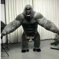 Long Fur Inflatable Gorilla Mascot Costume, Cosplay Animal