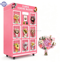 Distributeur automatique commercial de bouquets de fleurs avec paiement par pièces et réfrigération par compresseur, en libre-service