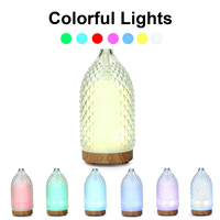 Diffuseur d'arômes en verre 100ML avec lumières LED 7 couleurs, avec fonction veilleuse et couleurs de rêve.
