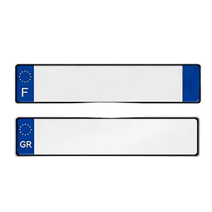 Placa <span class=keywords><strong>de</strong></span> <span class=keywords><strong>Matrícula</strong></span> Personalizada en Blanco, Estampada en Relieve Estilo Alemán Europeo para Coche - Product Image 2