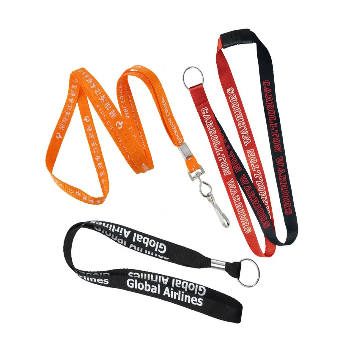 Fabrieksfabrikant Groothandel Blanco Sublimatie Polyester Nylon Effen Custom Nekriem Promotionele Lanyards Met Logo Afdrukken