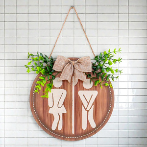 Nuova toilette in <span class=keywords><strong>legno</strong></span> dipinta di genere natalizia eco-friendly casa decorativa porta a muro - Product Image 4