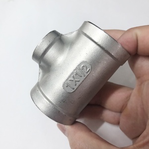 Accesorios de tubería de plomería en T de acero inoxidable 304/316, conexión roscada NPT BSP, tamaño de 1/8 "-4", marca HONESTA, 1 pieza, MOQ - Product Image 2