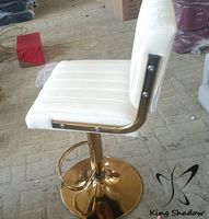 Tabouret réglable pour technicien de salon de coiffure Chaise de bar en cuir avec dossier Base en acier inoxydable pour bar ou salon de coiffure