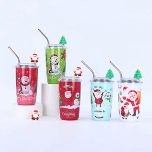 Taza Térmica de Acero Inoxidable de Doble Pared de 16 oz con Diseño de Muñeco de Nieve para Niños, Ideal para Regalos de Navidad y Viajes - Product Image 3