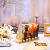 Support de Présentation de Cartes en Bois Personnalisé pour Usine, Présentoir de Bureau à 12 Emplacements pour Cartes Postales et Photos, Décoration de Table Domestique