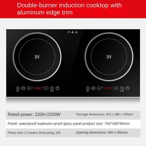 220V Household Electric 2000W Stainless Steel 2-Burner <b>Portable</b> Induction <b>Cooker</b> Hot Pot Stove - Product Image 3