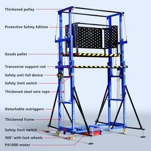Plateforme de travail hydraulique pliable et réglable, 9 m, 500 kg, plateforme élévatrice électrique télécommandée pour intérieur/extérieur - Product Image 2