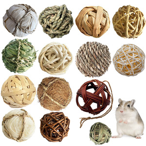 Pelota de hierba acuática tejida para hámster, conejo, juguete masticable para dientes, suministros para mascotas pequeñas, juguete para caballos, pájaros, chinchillas, fabricante de pelotas de juguete para mascotas pequeñas. - Product Image 2