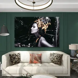 Fabbrica all'ingrosso Wall Art Picture Design stampa ad alta definizione pittura su vetro HD con lamina d'oro