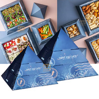Maßgefertigte Restaurant-Takeaway Pyramidenförmige Lebensmittelbox Brunch-Kuchen-Verpackung Dessert-Box Pyramidenförmige Catering-Box zum Mitnehmen