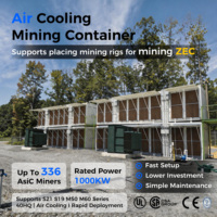 Conteneur de minage Bitcoin Drolin Box 40 pieds à refroidissement par air, 336 miniers S19, prêt à l'emploi, centre de données mobile extérieur