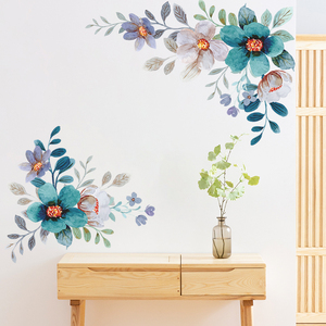 Papier peint élégant avec des fleurs colorées en pleine floraison, pivoines rose clair, feuilles vertes, autocollants muraux romantiques pour salon, <span class=keywords><strong>chambre</strong></span> à coucher, murale - Product Image 5