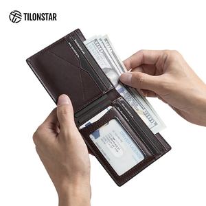 TILONSTAR TVW101-a Tarjetero Corto Personalizable con Logotipo, Bicolor, Billetera de Cuero Bifold con Protección RFID para Identificación - Product Image 2