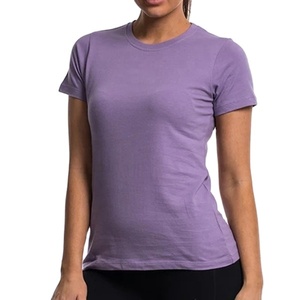 Camiseta deportiva de algodón 95% para mujer, camiseta de Yoga, etiqueta privada personalizada, venta al por mayor - Product Image 1