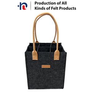 <span class=keywords><strong>HAPPYWAY</strong></span> - Bolsa de Mano de Fieltro de Poliéster con Diseño de Rejilla de Diamantes, Estilo Clásico, Plegable y Portátil, para Botellas de Vino Tinto - Product Image 1