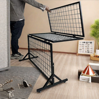 Présentoir de supermarché autoportant en treillis métallique chromé, pliable et détachable, style international, pour snacks