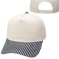 Casquette de baseball à visière imprimée à pois, en coton, 5 panneaux, réglable, avec logo personnalisé