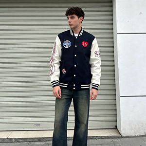 Chaqueta de Béisbol ODM2026, Nueva Llegada, para Hombre y Mujer, Bordado Intenso, Parches de Cuero, Estilo Urbano, Chaqueta Bomber con Logotipo Personalizado - Product Image 5