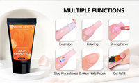 Kit d'extension d'ongles en gel UV non toxique de 15 ml en gros avec lampe LED pour usage professionnel en salon ou DIY, application facile, semi-permanent