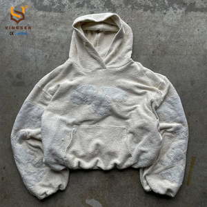 Custom Unisex Winter Zip-Up Oversized Baggy Polar Fleece Fur Cotton <b>Thick</b> Sherpa Kangaroo 400 Gsm 100% Cotton Heavy Hoodie - Product Image 1